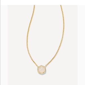 Kendra Scott Davie Gold Pendent Necklace in Iridescent Drusy
